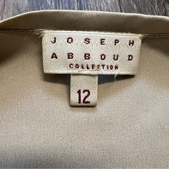 Joseph Aboud Vintage Beige Sleeveles V Neck Silk Rayon Blouse Knit Top Casual 12 - Picture 6 of 13